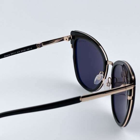 Tom Ford Women BRAND NEW Sunglasses SIMONA Black Gold Smoke Cat Eye FT0717 01A - Picture 9 of 10